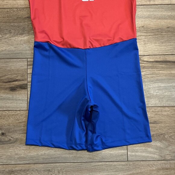 Women's Nike NSU Digital Fast Running Unitard MEDIUM Red Blue Track Field CV3665 - Picture 3 of 10